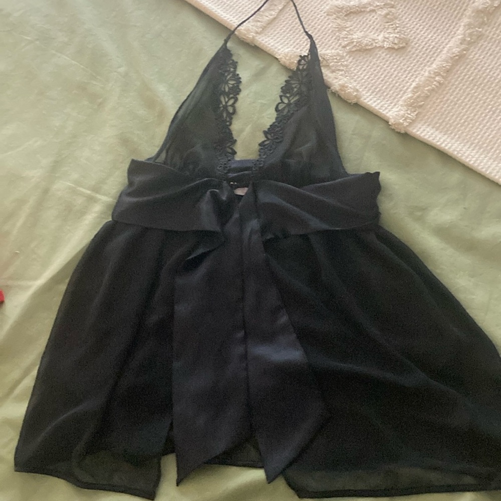 Victoria's Secret Very Sexy Black Satin Babydoll